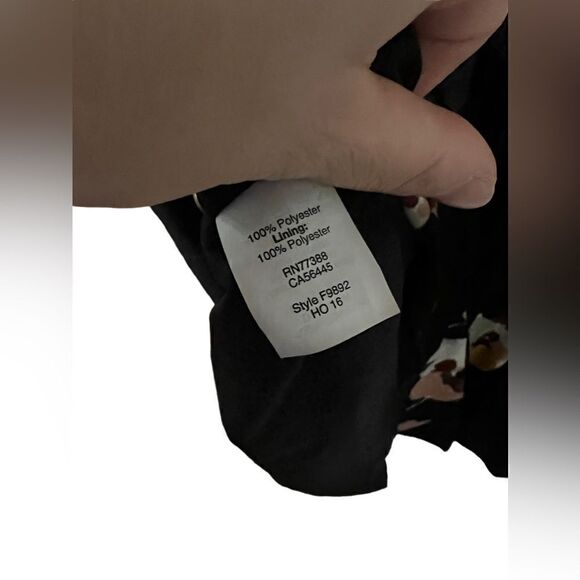 Madewell Black Floral Tie Dress F9892 tie neck - Picture 6 of 6